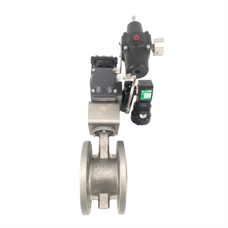 Pneumatic Stainless Steel Flange Butterfly Valve
